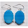 Image 1 : #18-STERLING SILVER AQUA BLUE EARRINGS (6.54G)