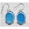 Image 2 : #18-STERLING SILVER AQUA BLUE EARRINGS (6.54G)