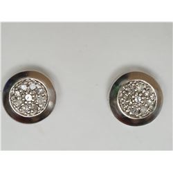 #19-STERLING SILVER DIAMOND (0.15CT) EARRINGS