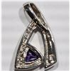 Image 2 : #22-STERLING SILVER SYNTHETIC TANZANITE  &