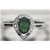Image 1 : #24-STERLING SILVER EMERALD & CUBIC ZIRCONIA