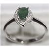 Image 2 : #24-STERLING SILVER EMERALD & CUBIC ZIRCONIA