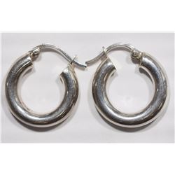 #26-STERLING SILVER HOOP EARRING