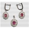 Image 1 : #33-STERLING SILVER RUBY AND CUBIC