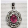 Image 3 : #33-STERLING SILVER RUBY AND CUBIC