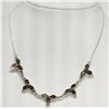 Image 2 : #39-STERLING SILVER GARNET NECKLACE(12.6G)