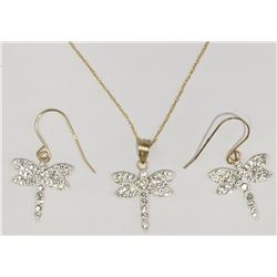 #44-10KT YELLOW GOLD CUBIC ZIRCONIA BUTTERFLY