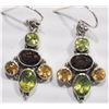 Image 1 : #46-STERLING SILVER CITRINE ,GARNET ,PERIDOT  &