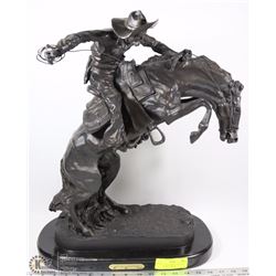 20 INCH TALL "BRONCO BUSTER" CAST FIGURE MARKED