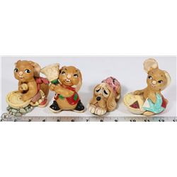 LOT OF 4 PENDELFIN FIGURINES INCL POOCH, PIEFACE
