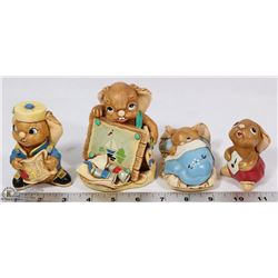 LOT OF 4 PENDELFIN FIGURINES INCL. BUTTONS,ROLLY
