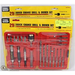 2 PACKS OF TOOL SHOP 29PC QUICK CHANGE DRILL AND