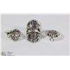 Image 1 : LOT OF 3 MENS SKULL FASHION RINGS
