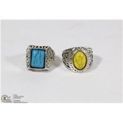 LOT OF 2 GEMSTONE RINGS