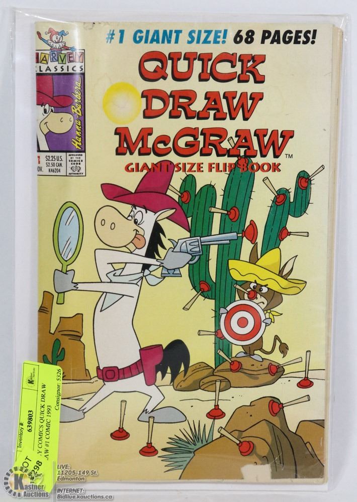 HARVEY COMICS QUICK DRAW MCGRAW 1 COMIC 1993
