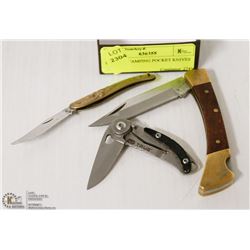 LOT OF 3 CAMPING POCKET KNIVES