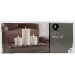 HOME TRENDS NEW 5 PC FLAMELESS CANDLE SET