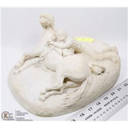 STONE HORSE/COWBOY SEEN INDOOR/OUTDOOR