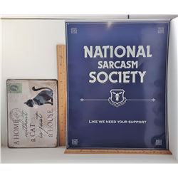 #1 - LOT OF 2 TIN SIGNS