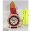 Image 1 : NEW RED SPARKLING LARGE FACE WATCH WITH