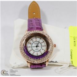 NEW PURPLE SPARKLING LARGE FACE WATCH WITH
