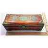Image 2 : #9 - CHINESE STYLE NATURAL WOOD BOX & CONTENTS