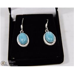 #33-CARRIBAN LARIMAR GEMSTONE EARRINGS