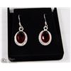 Image 1 : #22- RED GARNET GEMSTONES EARRINGS