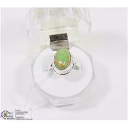 #31--GREEN TURQUOISE GEMSTONES RING