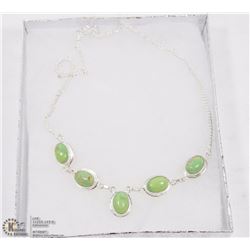 #28-GREEN TURQUOISE GEMSTONES NECKLACE