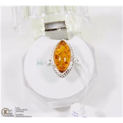 #24-BALTIC AMBER GEMSTONES RING