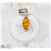 Image 1 : #24-BALTIC AMBER GEMSTONES RING