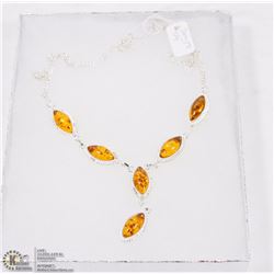 #25-BALTIC AMBER GEMSTONES NECKLACE