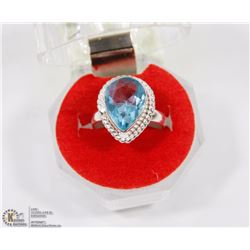 #39-BLUE TOPAZ GEMSTONE RING