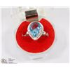Image 1 : #39-BLUE TOPAZ GEMSTONE RING