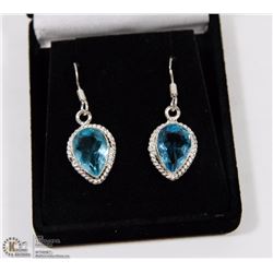 #38-BLUE TOPAZ GEMSTONE EARRINGS