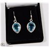 Image 1 : #38-BLUE TOPAZ GEMSTONE EARRINGS