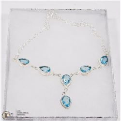 #37-BLUE TOPAZ GEMSTONE NECKLACE