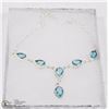 Image 1 : #37-BLUE TOPAZ GEMSTONE NECKLACE
