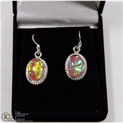 #41- AUSTRALIAN TRIPLE OPAL GEMSTONE EARRINGS