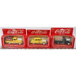 LOT OF 3 COCA COLA 1:43 DIE CAST COLLECTIBLES