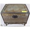 Image 1 : DECORATIVE WOODEN CHEST BOX WITH METAL STAND