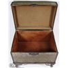 Image 2 : DECORATIVE WOODEN CHEST BOX WITH METAL STAND