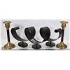 Image 1 : SET OF 2 MATCHING CANDLEHOLDERS AND 1 LARGE