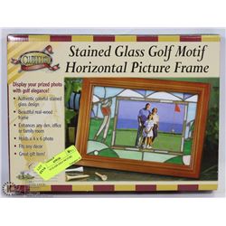STAINED GLASS GOLF PICTURE FRAME