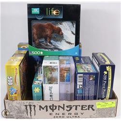 BOX OF 8 NEW (STILL SEALED) JIGSAW PUZZLES