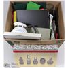 Image 1 : BOX W/ ASST OFFICE SUPPLIES