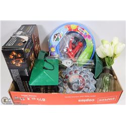 LOT OF BIRDHOUSES, UMBRELLA CHANDELIER, GARDEN