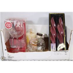 BOX WITH "CRYSTAL" HEAD SKULL VODKA BOTTLE, LARGE