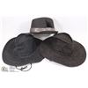 Image 1 : FLAT W/2 NEW BLACK COWBOY HATS & 1 NEW